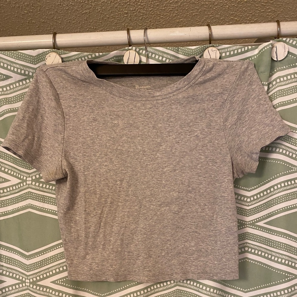 No Boundaries Heather Gray Women's Crop Top